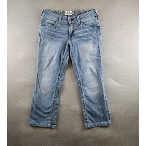 Ariat REAL Denim Woman's 32L Mid Rise Stretch Whipstitch Boot Cut‎ Jeans Whisker